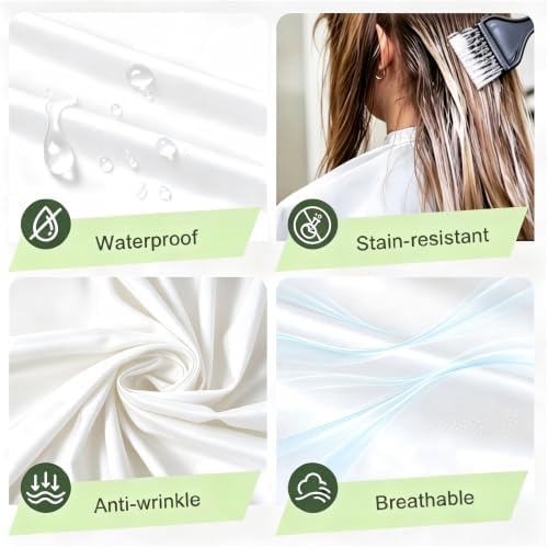 Professional Salon Hair Cutting Cape,56x63 inches Large Hairdresser Cape for Haircut,Coloring,Makeup,Styling and More,(White) - Image 2