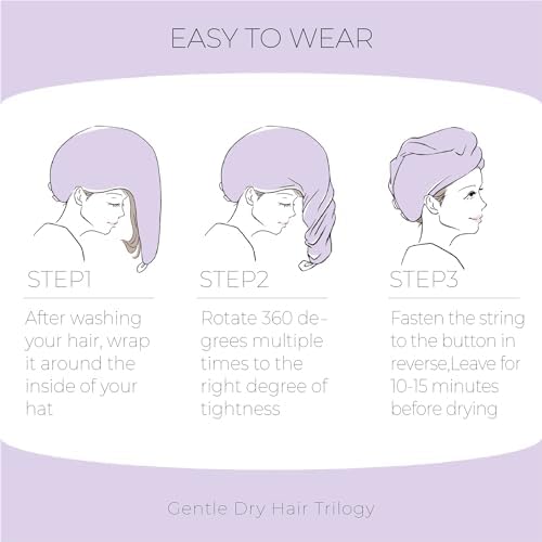 MaopaoBeauty Hair Towel Wrap for Women Long&Thick Hairs Head Wrap 1Pack Super Absorbent Hair Drying White Waffle Bath Towels for Curly Quick Dry Hair Drying Towels with Button - Image 4