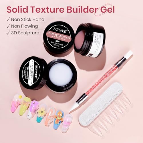 Nude and White Molding Gel for Nails 3d Sculpting Gel Non Stick Hand - Image 2