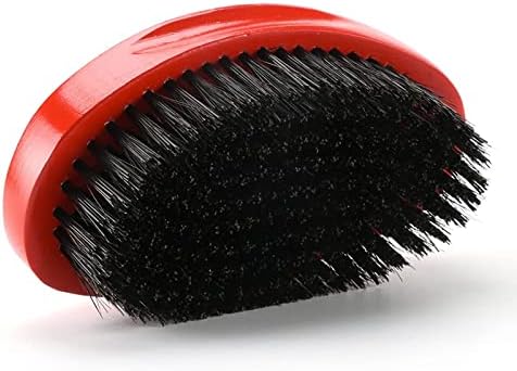 360 Curved Wave Brush - Medium Hard Palm Brush with Beech Wood and Boar Bristles for Men's Hair Styling and Beard Grooming (Red) - Image 2