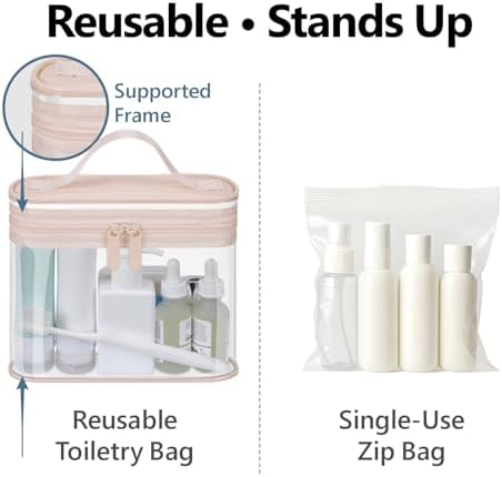PACKISM Clear Makeup Bag for Travel - TSA Approved Toiletry Bag, 2 Pink - Image 6