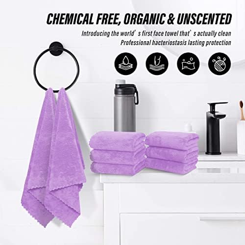 MOONQUEEN 6 Pack Premium Hand Towels - Quick Drying - Microfiber Coral Velvet Highly Absorbent Towels - Multipurpose Use as Hotel, Bathroom, Shower, Spa, Hand Towel 16 x 28 inches (Purple) - Image 6
