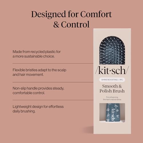 Kitsch Smooth & Polish Hair Brushes For Women and Men - Coastal Blue Print - Image 3
