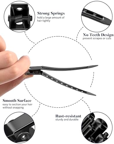 MORGLES 70Pcs Hair Clips Black with 2 Rat Tail Combs & Case for Styling - Image 2