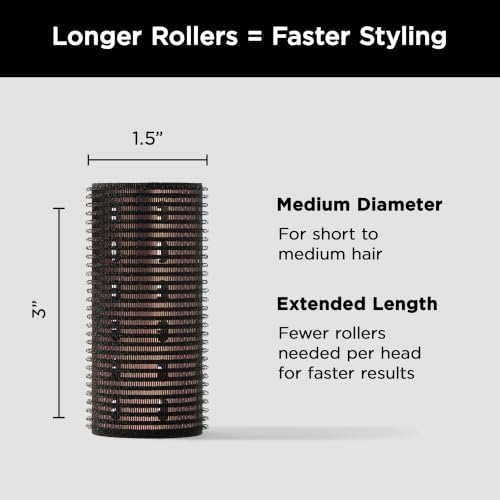 Fromm Thermalux Aluminum Hair Rollers for Volume, Waves, & Curtain Bangs, Heat-Retaining Aluminum Core, Self-Grip Surface, Ionic Technology, Lightweight Professional Rollers, 1.5", 4-Pack - Image 5