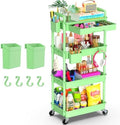 Goovilla 4 Tier Rolling Utility Cart Organizer with Removable Drawer, Green by Goovilla