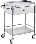 VEVOR Medical Cart, 2-Layer Stainless Steel Cart 220 lbs Weight Capacity by VEVOR