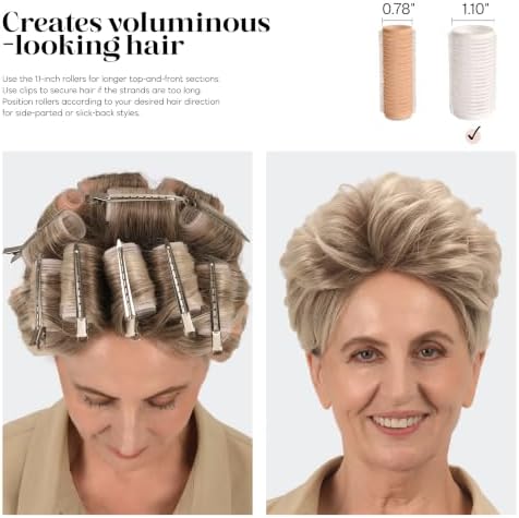 Lanzhire 2 Sizes Volumizing Self-Grip Hair Rollers Set for Short Hair - Image 5