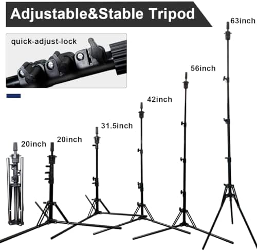 SZCY LLC Mannequin Head Stand, Adjustable Foldable Wig Stand Tripod, Reinforced Metal Mannequin Head Tripod Stand for Cosmetology Hairdressing Training(No Mannequin Head Included!) - Image 5