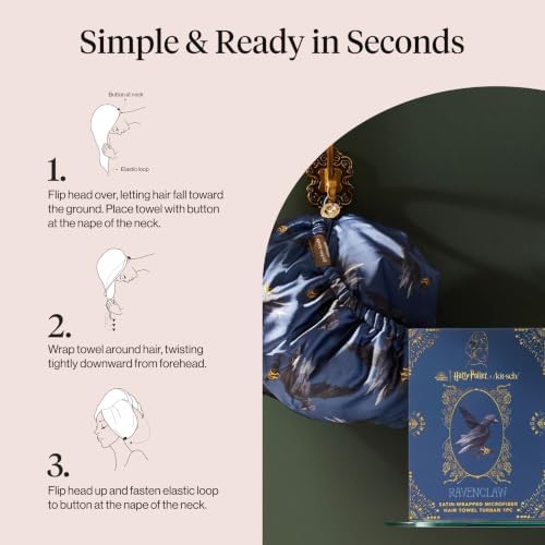 Kitsch x Harry Potter Microfiber Hair Towel Wrap for Women - Ravenclaw - Image 7