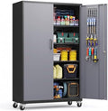 Yizosh Wide&Deep Metal Garage Storage Cabinet,71" Gray Black Tools Cabinets by Unknown
