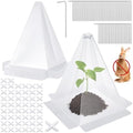 Reusable Plastic Garden Cloches, 7.8" x 11" Mini Greenhouse, 1.2mm Thick Clear Bell Covers with Metal Stakes Against Sun, Frost, Snails, Plant Protector (50pcs-Clear) by Niuyhe