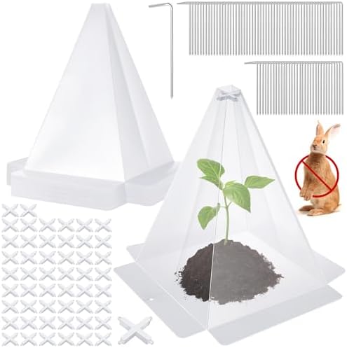 Reusable Plastic Garden Cloches, 7.8" x 11" Mini Greenhouse, 1.2mm Thick Clear Bell Covers with Metal Stakes Against Sun, Frost, Snails, Plant Protector (50pcs-Clear) by Niuyhe
