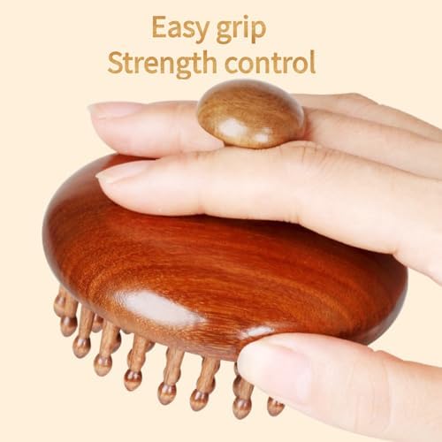 Fine teeth wood comb | wooden scalp massager hair growth - Image 4