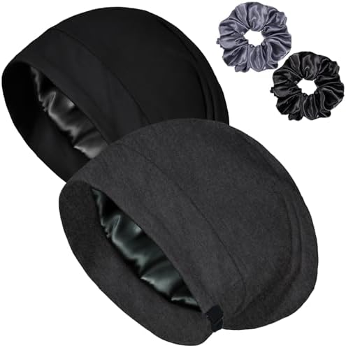 Satin Bonnets for Sleeping Adjustable Silk Lined Bonnet Sleep Cap Hair Wrap by ROYBENS