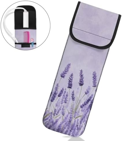 1 Piece Flat Iron Curling Wand Travel Cover Case Bag Curling Wand Travel Case Universal Curling Iron Cover Sleeve Flat Irons Case Heat Resistant Bag Lavender - Image 7