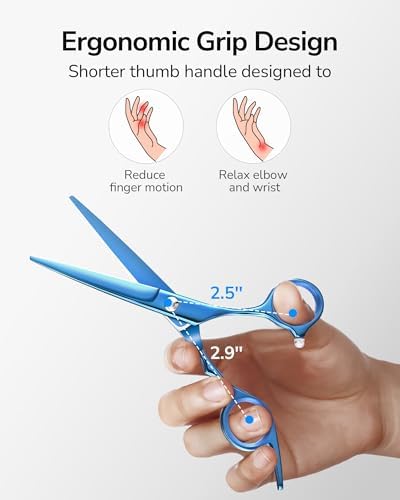 Hair Cutting Scissors, ULG Professional Hair Scissors 6.5 inch Right-Hand Razor Edge Barber Shears Salon Hair Cutting Shears Made of Japanese Stainless Steel, Hand Sharpened Navy - Image 3