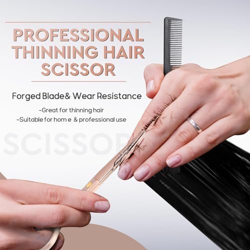 JASON Hair Cutting Scissors Set - 10-Piece Thinning Shears RoseGold 6" - Image 2