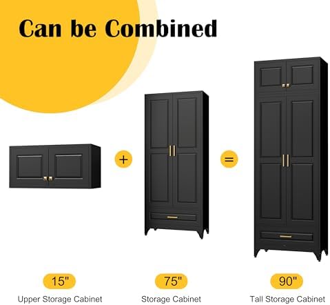 SteeLoong 90" Metal Storage Cabinet with Doors and 3 Adjustable Shelves - Image 5