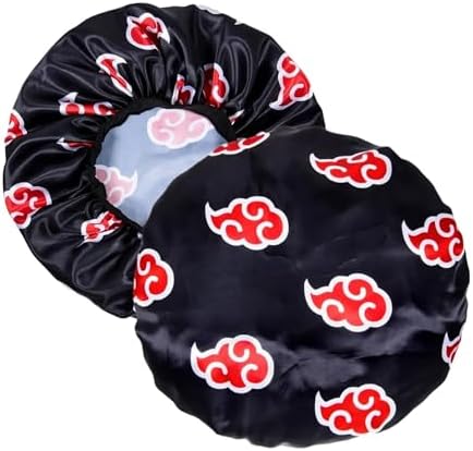 Silky Design Anime Bonnet with Elastic Soft Band Adjustable for Men, Comfortable Satin Fabric, Rec Cloud Men - Image 3
