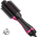 Dual Voltage Hair Dryer Brush for European Travel, 120V - 240V One Step Hair Dryer and Styler Volumizer, Professional Blow Dryer Brush with Negative Ion Anti-frizz for Drying, Straightening, Salon by Dimecano