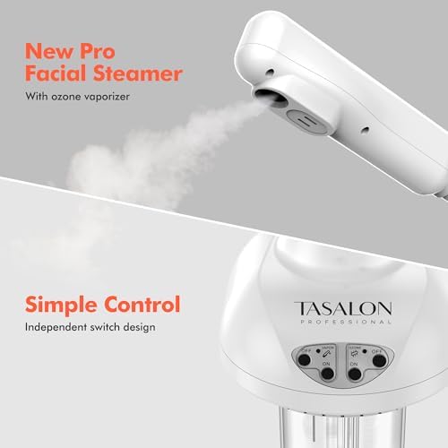 TASALON Professional Facial Steamer on Wheels, Hot Ozone Face Steamer for Facial, Esthetician Steamer for Salon Beauty and Spa, Mist Face Steamer for Facial Deep Cleaning Skin Care Equipment- White - Image 2