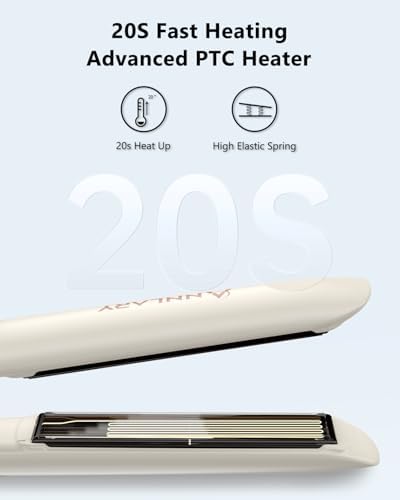 Annlary Hair Straightener 1 Inch Flat Iron and Curler 2 in 1 Titanium Ceramic Ionic Dual Voltage Straightener with Heat-Resistant Silicone, for Less Frizz, Shinier & Smoother - Image 5
