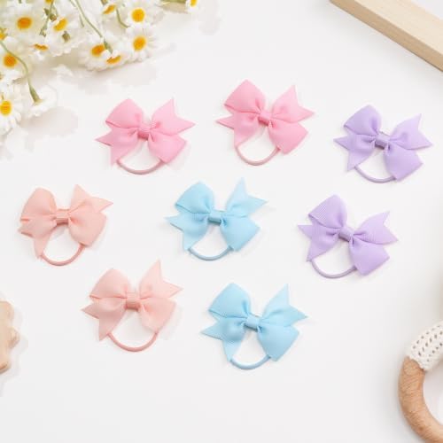 CÉLLOT Baby Hair Ties with Bows,42pcs 2 inch Baby Hair Bow Ponytail Holders - Image 5