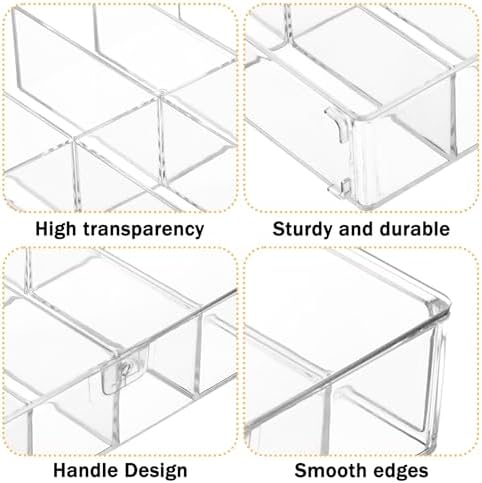 2 Pcs Hair Accessories Organizers with 8 Compartments and Lids Clear Storage Boxes for Headbands Bows Clip Scrunchies Hair Tie Organizer for Bathroom Bedroom Vanity Countertop - Image 5