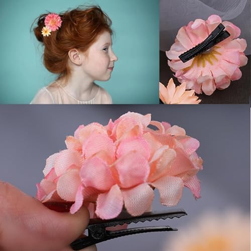 21 PCS Hair Flowers Boho Hair Barrettes Accessories Hawaiian Silk Flower Clips Girls Purple Blue Floral Bride Headpiece Festival(BLUE & PURPLE) - Image 6