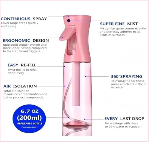 14Pcs Hair Brush Set with Sleep Bonnet,Detangle Hair Brush And Spray Bottle, 3 Pieces Smooth Hairbrush For Toddlers, Suitable For Wet and Dry Hairstyles, Suitable For Adults And Children (PINK) - Image 4