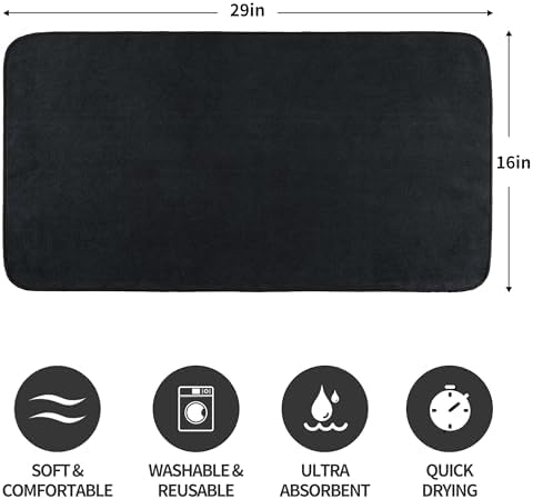MICROFI New Microfiber Hair Drying Salon Towels, 16 x 29 inches, 4 Pack, Quick Dry, Lint Free 340 GSM (Black) - Image 3