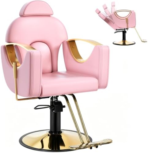 Salon Chair for Hair Stylist Reclining Barber Chair for Home Barbershop by GRATIVIAOFFICIAL