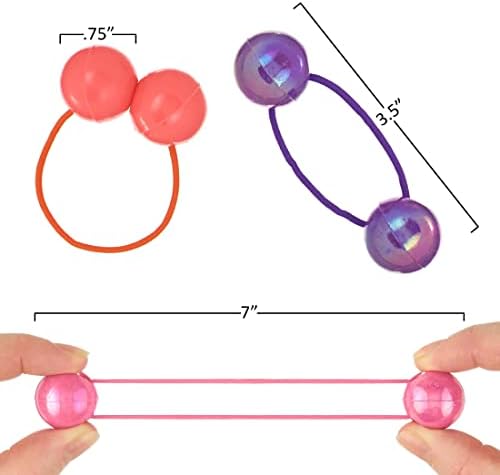 16pc Brightly Colored Ponytail Ball Hair Elastics -24mm Hair Ties for Kids - Image 3