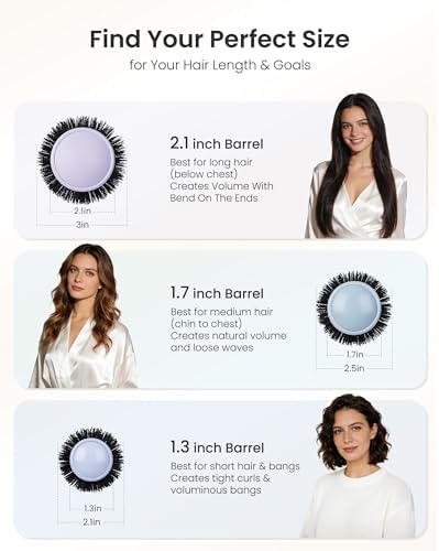 AIMIKE 2.1" Round Brush for Long Hair, Add Volume & Smooth Blowouts, Purple - Image 6