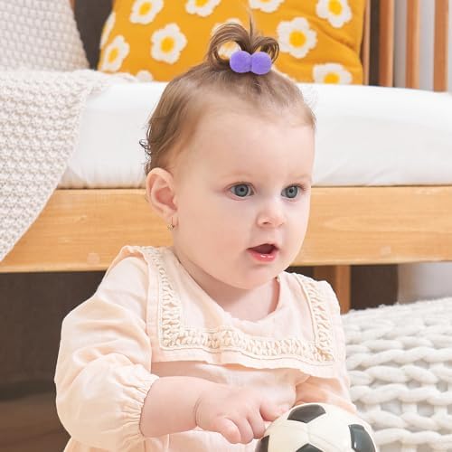 choicbaby 40PCS Pom Pom Hair Ties Elastic Rubber Band for Baby Girls - Image 2