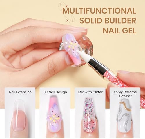 Solid Builder Gel for Nails - 3D Nail Art Gel Clear - Image 4