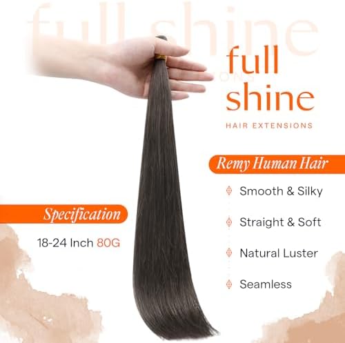 Full Shine Genius Weft Hair Extensions Human Hair 22 Inch 80G - Image 2