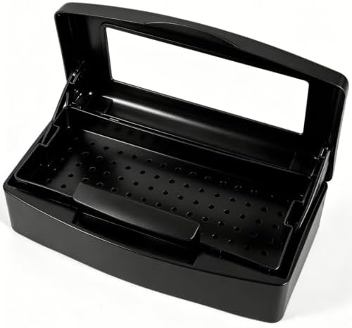 YoleShy Nail Tool Cleaning Box Balck Plastic Clean Container for Tweezers by YoleShy