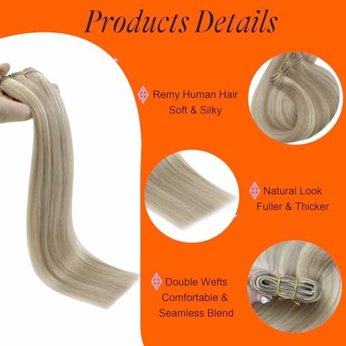 Full Shine Weft Hair Extensions Human Hair Add Volume 18 Inch 105g - Image 3