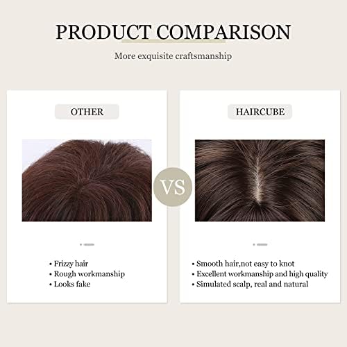 HAIRCUBE Ash Blonde Wig with Bangs Long Ombre Brown to Blonde Curly Wigs for Women Natural Synthetic Wig for Daily Use (pelucas de cabello natural) - Image 3