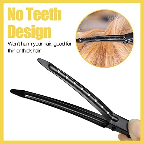 YGDZ Duck Billed Clips, 30pcs 3.5 inch Metal Alligator Hair Clips with Holes, Hair Clips for Styling Sectioning, Hair Coloring, Pin Curl Clips for Hair Roller, Black - Image 3
