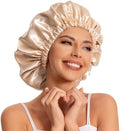 Edoneery Satin Bonnet for Sleeping Women, Double Layer Curly Hair Cap by Edoneery