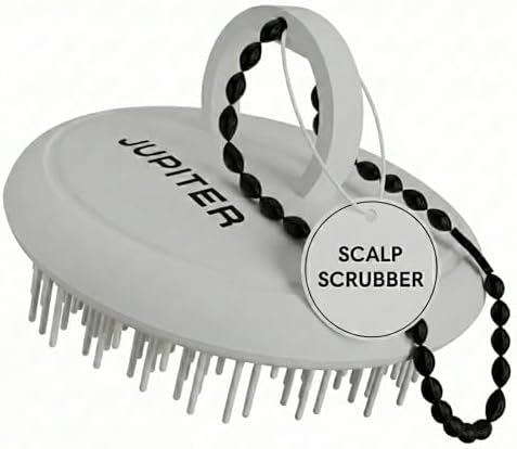 Jupiter Scalp Exfoliator - Scalp Massager Tool for Wet & Dry Hair - Ergonomic Detangler Brush - Dandruff Comb & Scrub to Remove Dandruff & Buildup and Support Circulation - White by Jupiter