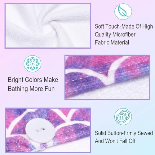 Microfiber Hair Towel Wrap for Kids Girls, Ultra Absorbent, 2 Pack - Image 5