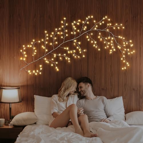 160LED Plug-In Vine Lights With Remote - Indoor Artificial Plants Flowers Tree Willow Decor for Walls, Bedroom, Living Room, Kitchen, Coffee Shop - Warm White (White) - Image 2