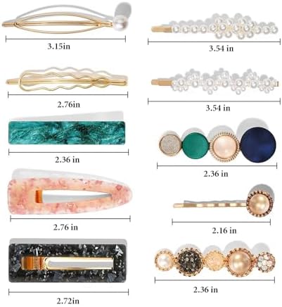 Mehayi 20 PCS Macaron Pearl Acrylic Resin Fashion Hair Clips Set, Cute Hair Barrettes Bobby Pins, Boho Fancy Hairpin Accessories Headwear Styling Tools, Gifts for Women Girls Decorative Wedding - Image 4