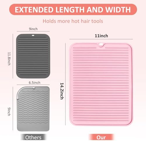 Large Heat Resistant Silicone Mat for Hair Styling Tools - Curling Irons, Flat Irons, and Hair Straighteners - Image 6