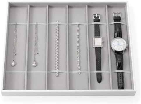 6 Slot Watch Tray, Watch Organizer for Drawer & Dresser White - Image 5