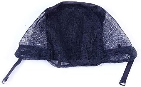 YANTAISIYU Double Lace Wig Caps for Making Wigs with Adjustable Strap on the Back Weaving Hairnets Swiss Lace Wig Cap (Black L 56cm) - Image 6